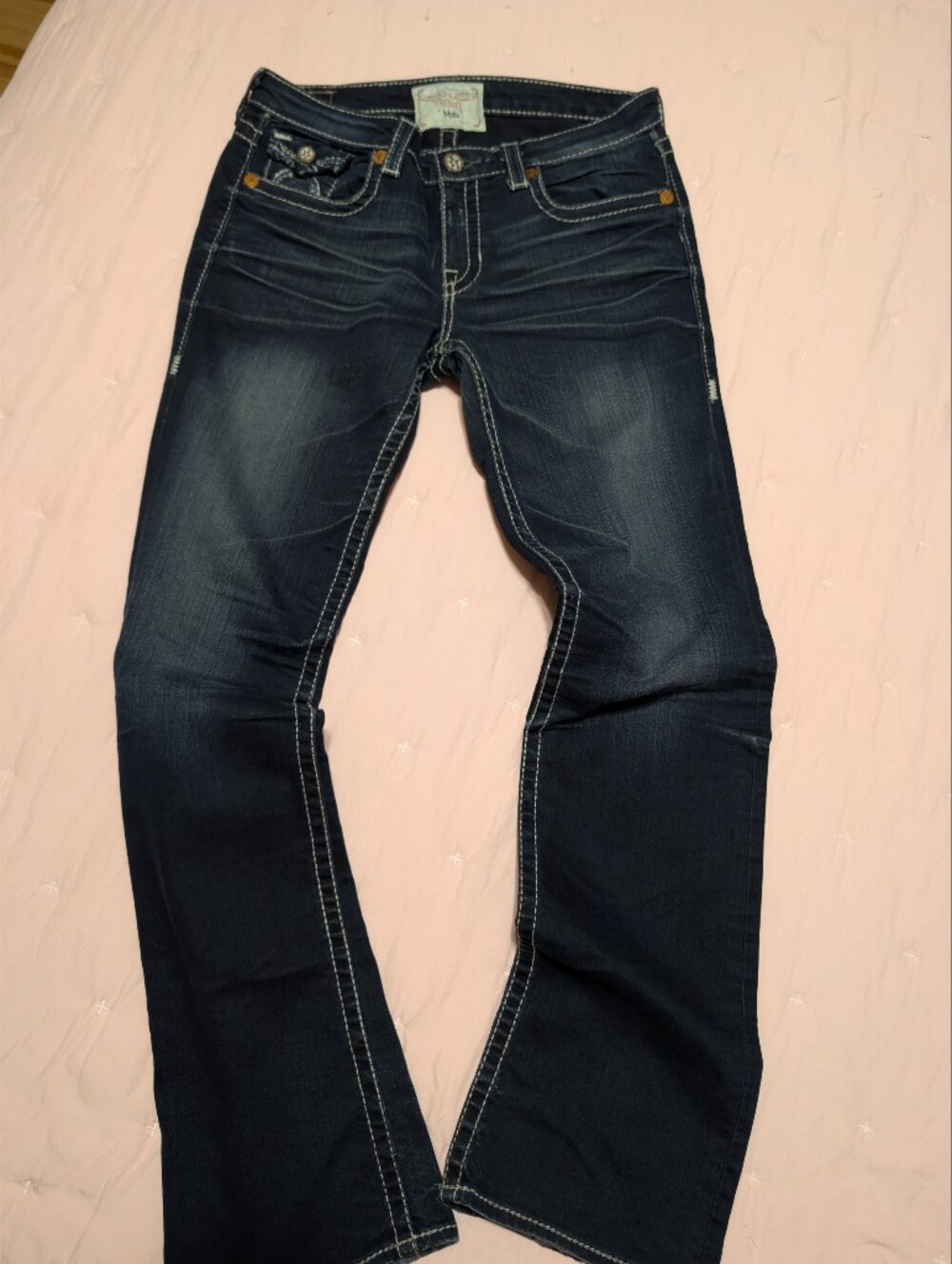 Big Star Women’s Boot Cut Jeans in Dark Indigo with Contrast Stitching